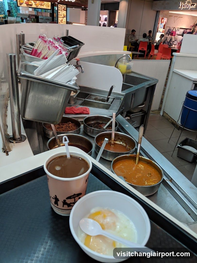 Food Stall Interior with Prepared Dishes