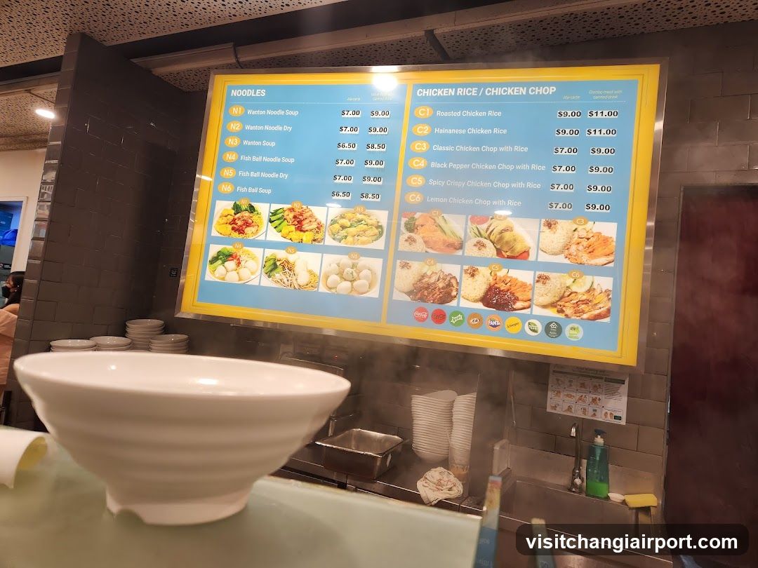 Noodles and Chicken Rice Menu Board