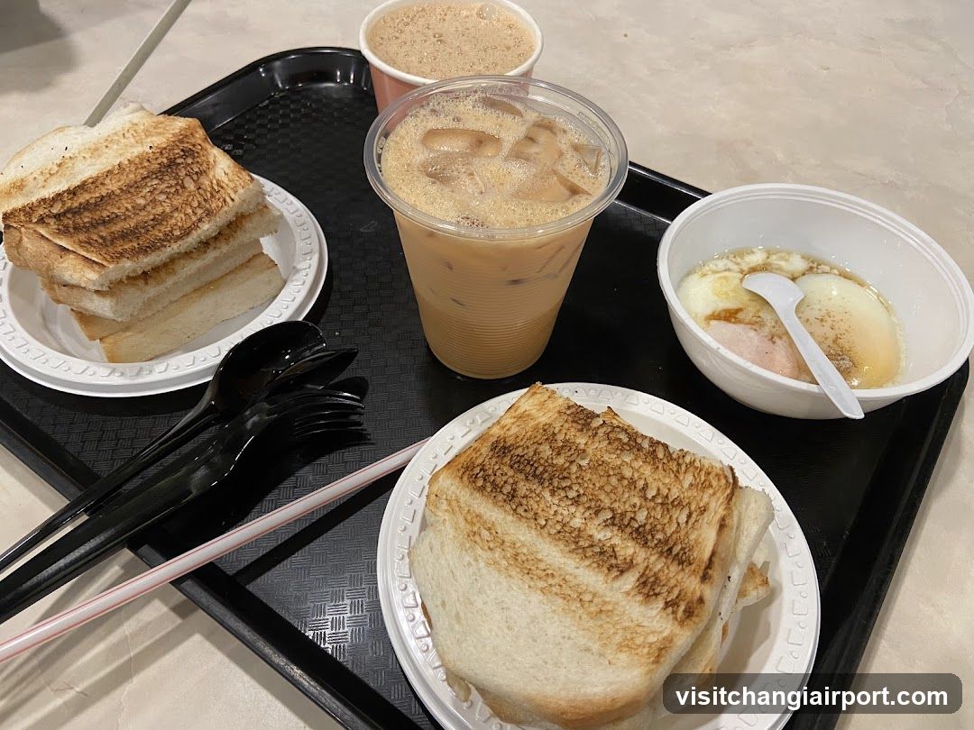 Breakfast Tray with Toast and Coffee