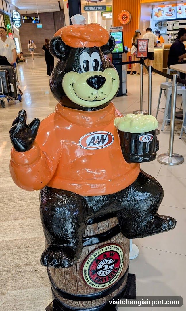 AW Bear Statue in Airport Terminal