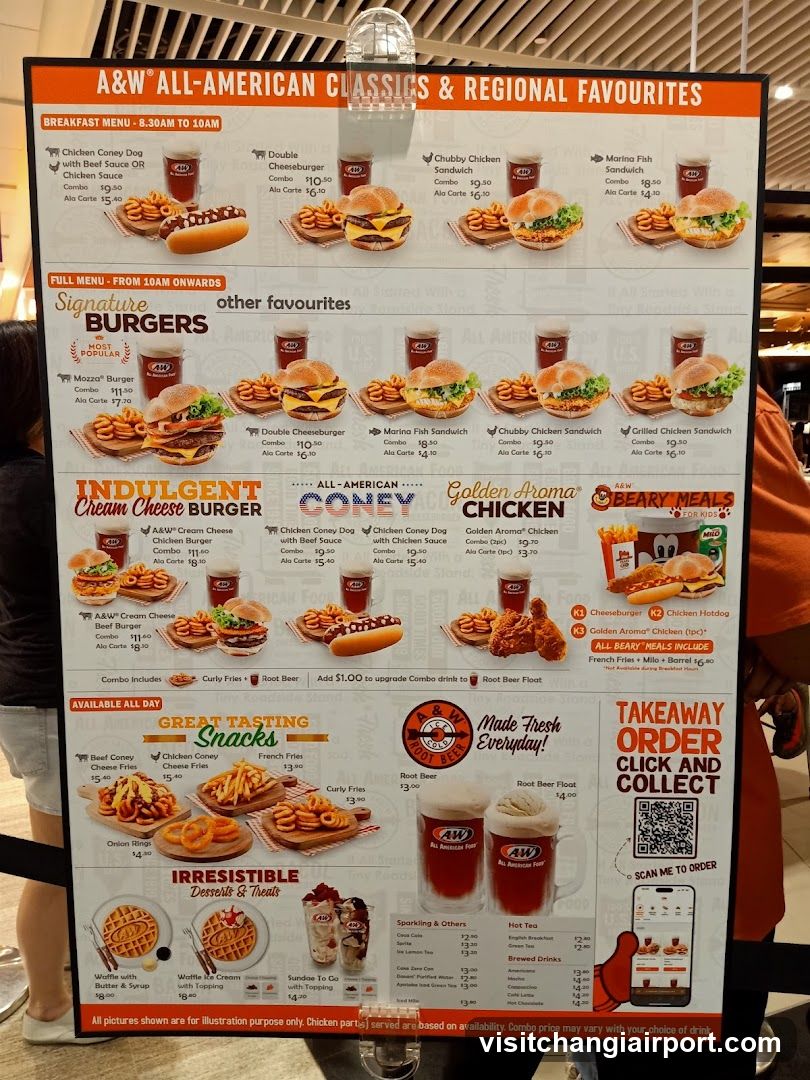 A&W All-American Classics & Regional Favourites Menu Board