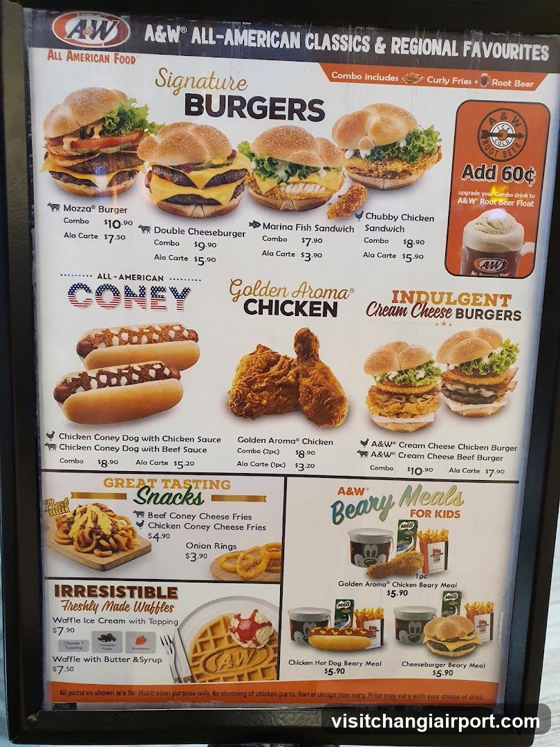 A&W All-American Classics & Regional Favourites Menu