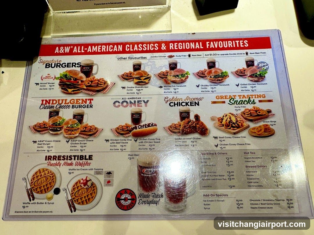 A&W All-American Classics & Regional Favourites Menu