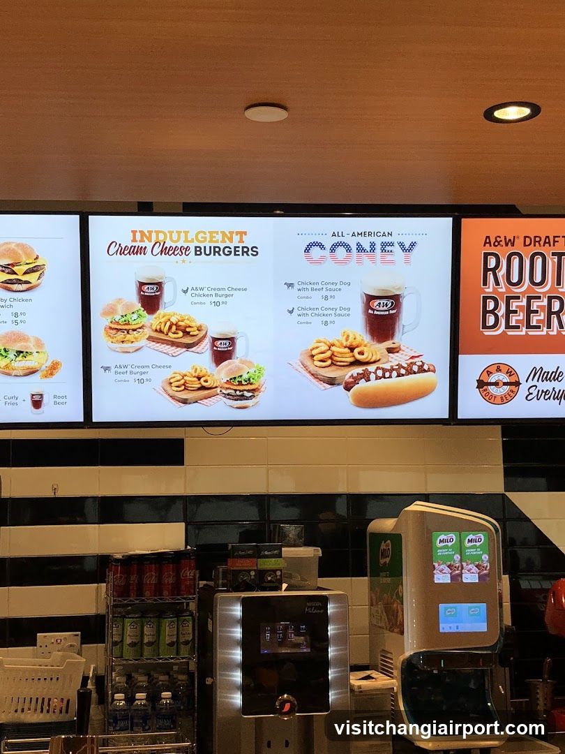 A&W Food Court Menu Display