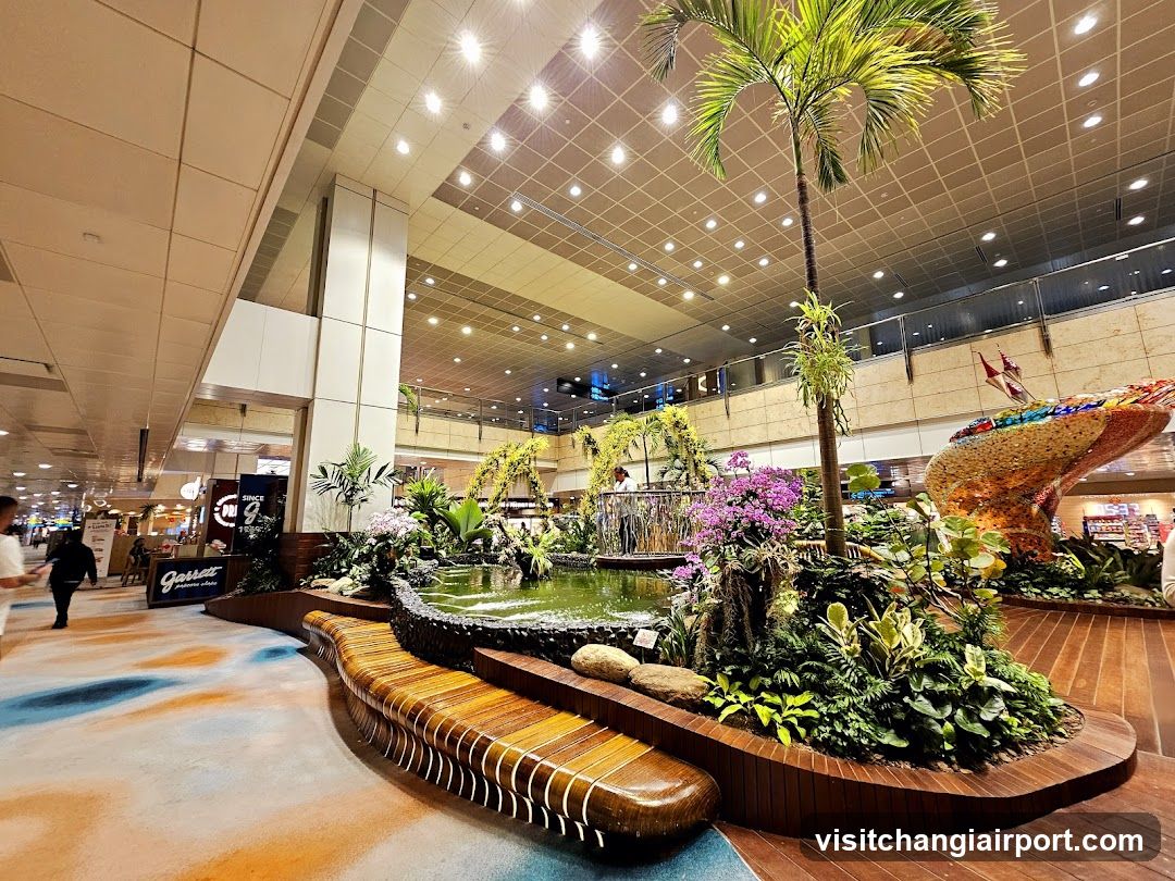 Indoor Garden Display with Fountain