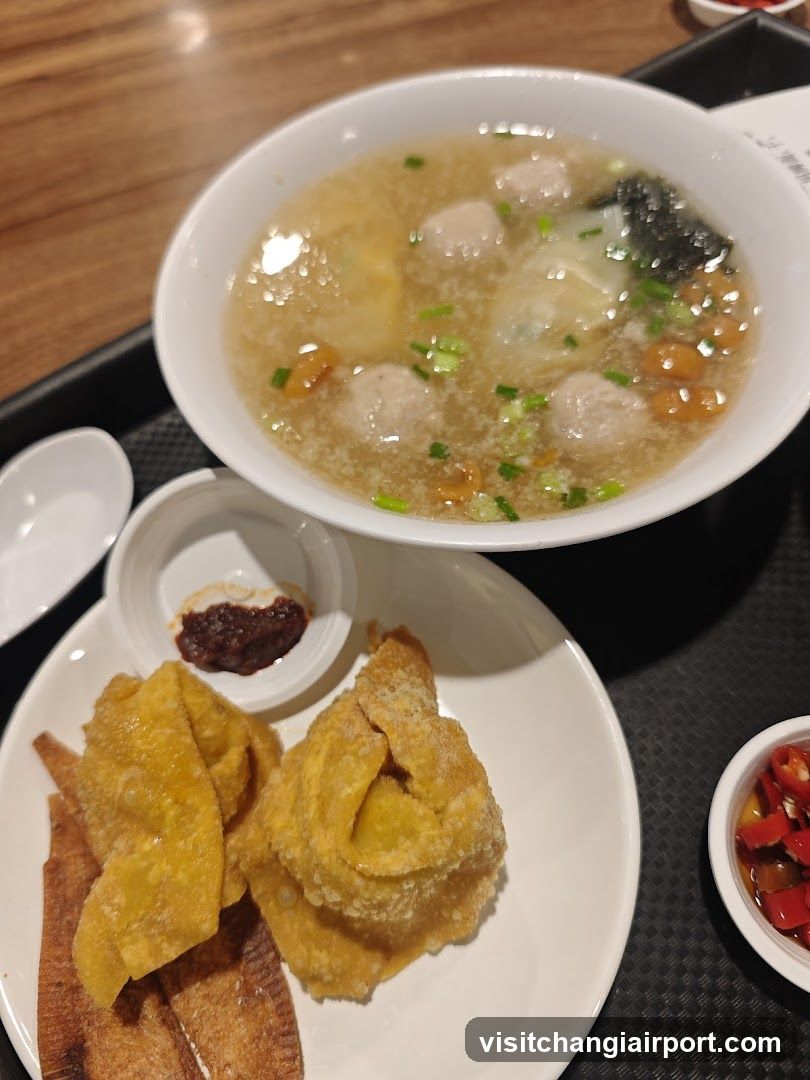 Soup and Fried Food Meal