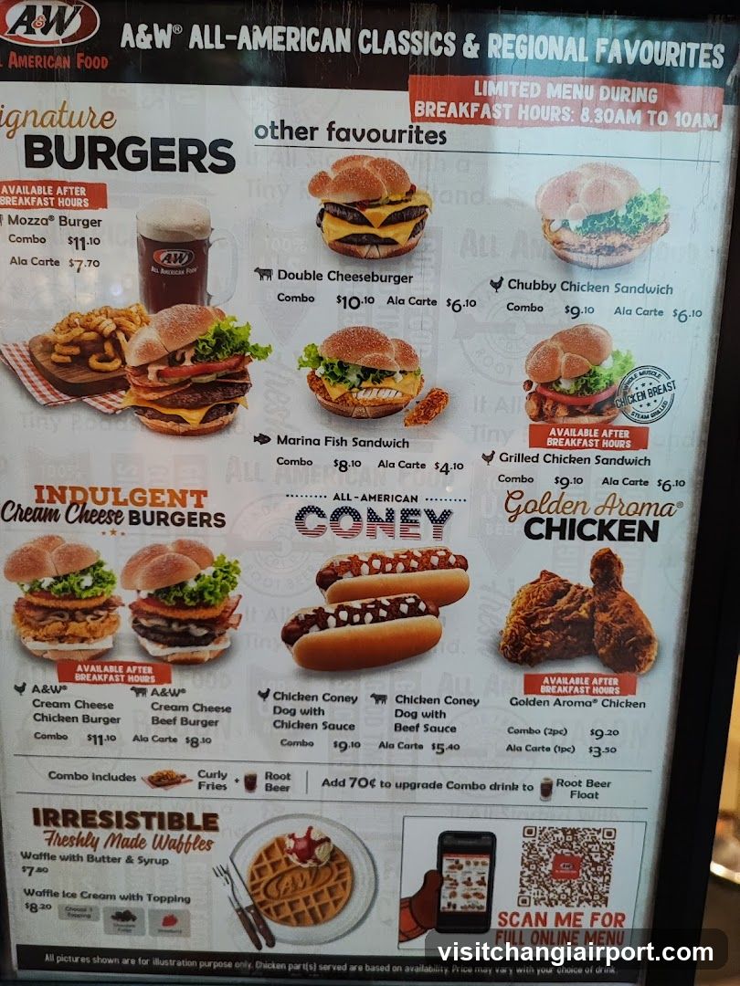 A&W All-American Classics & Regional Favourites Menu