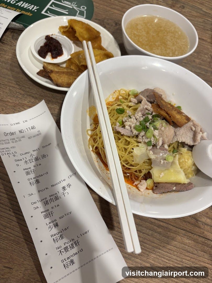 Noodle Meal with Receipt