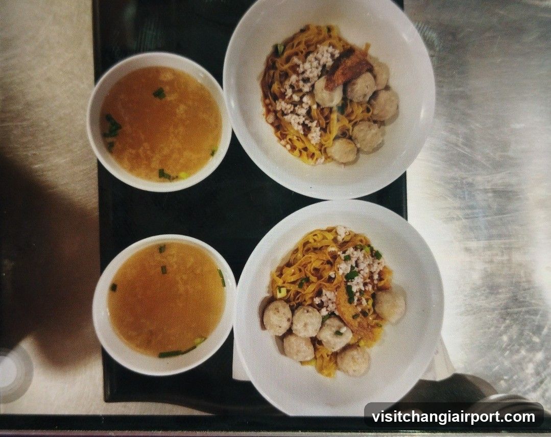 Noodle and Soup Bowls on Tray