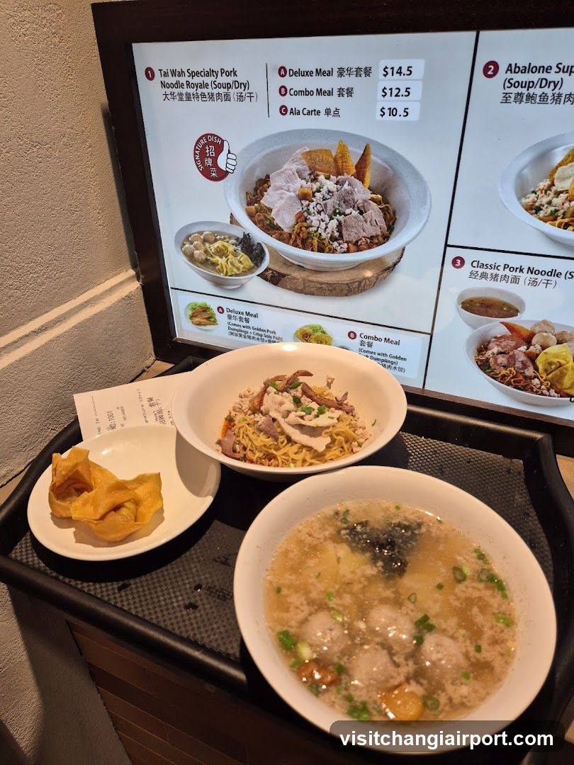 Noodle Meal with Soup and Side Dish