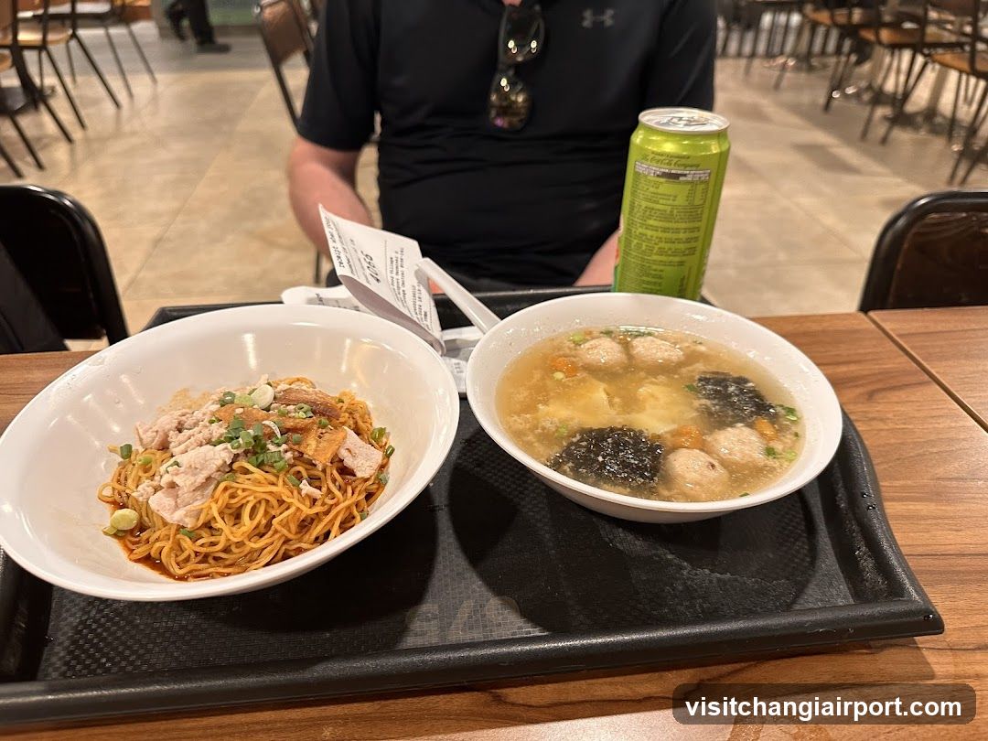 Noodle and Soup Meal at Restaurant