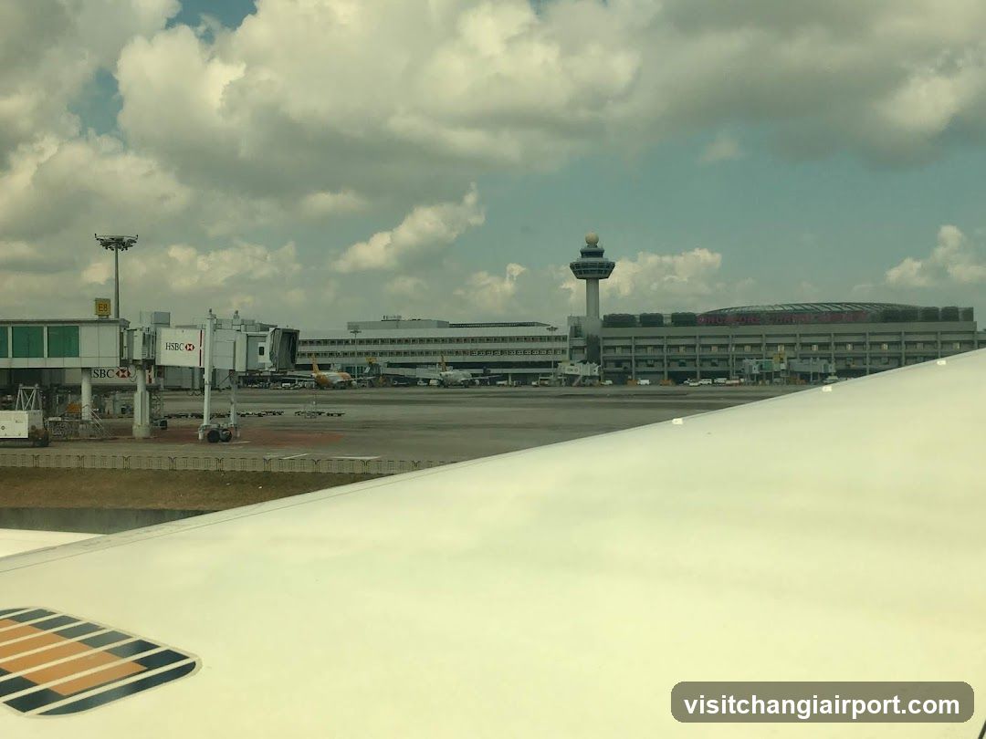 Airport Terminal View from Aircraft Window
