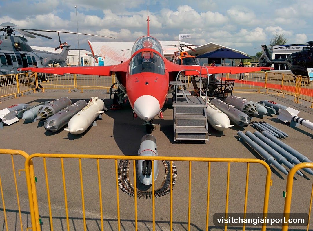 Red Aircraft Display with Missiles