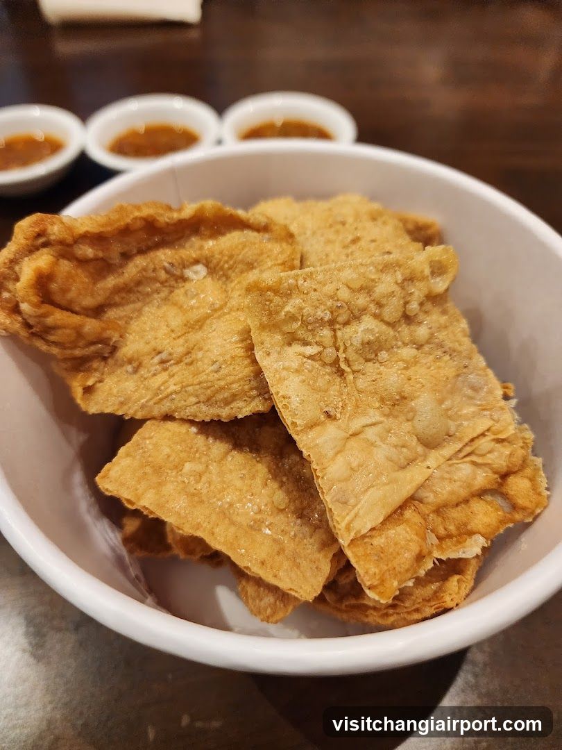 Fried Dough Crisps with Dipping Sauces