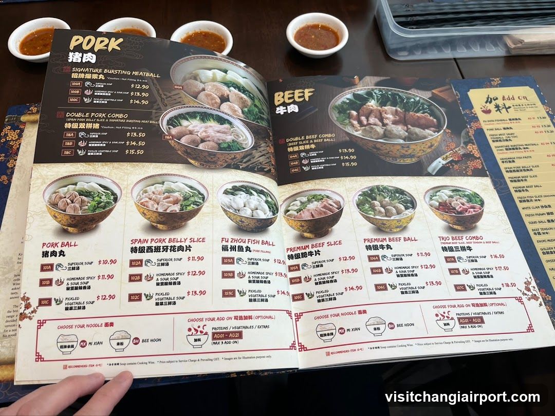 Pork and Beef Menu
