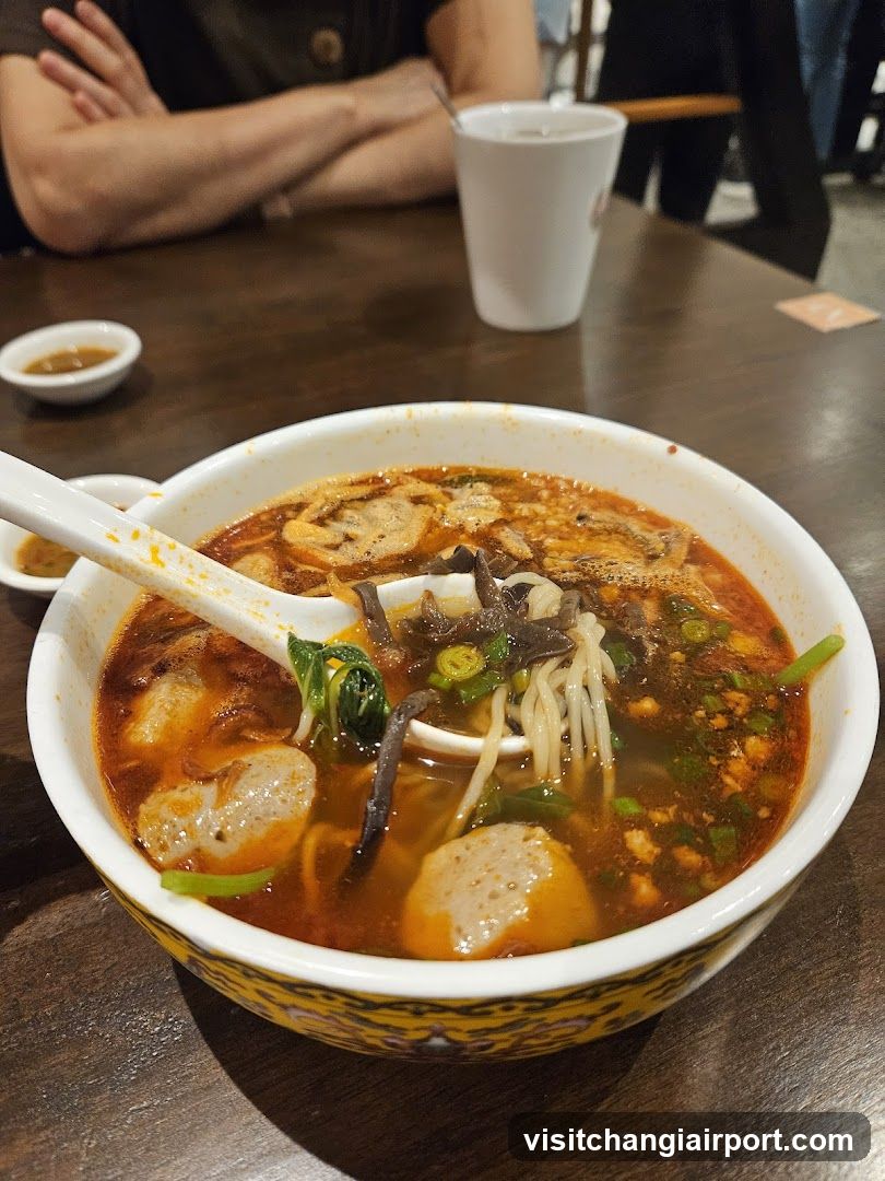 Bowl of Spicy Noodle Soup