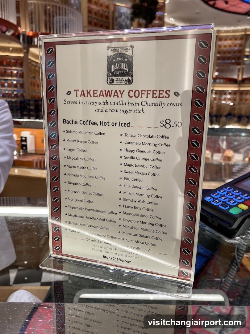 Bacha Coffee Takeaway Menu
