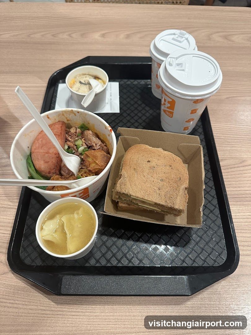 Food Tray with Meals and Drinks