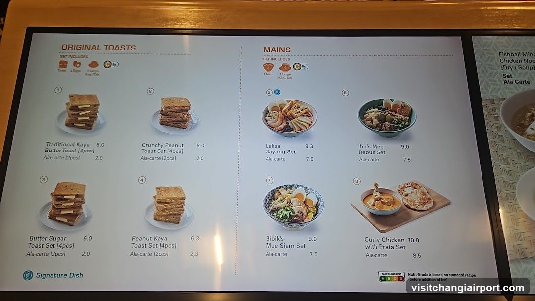 Original Toasts and Mains Menu Board
