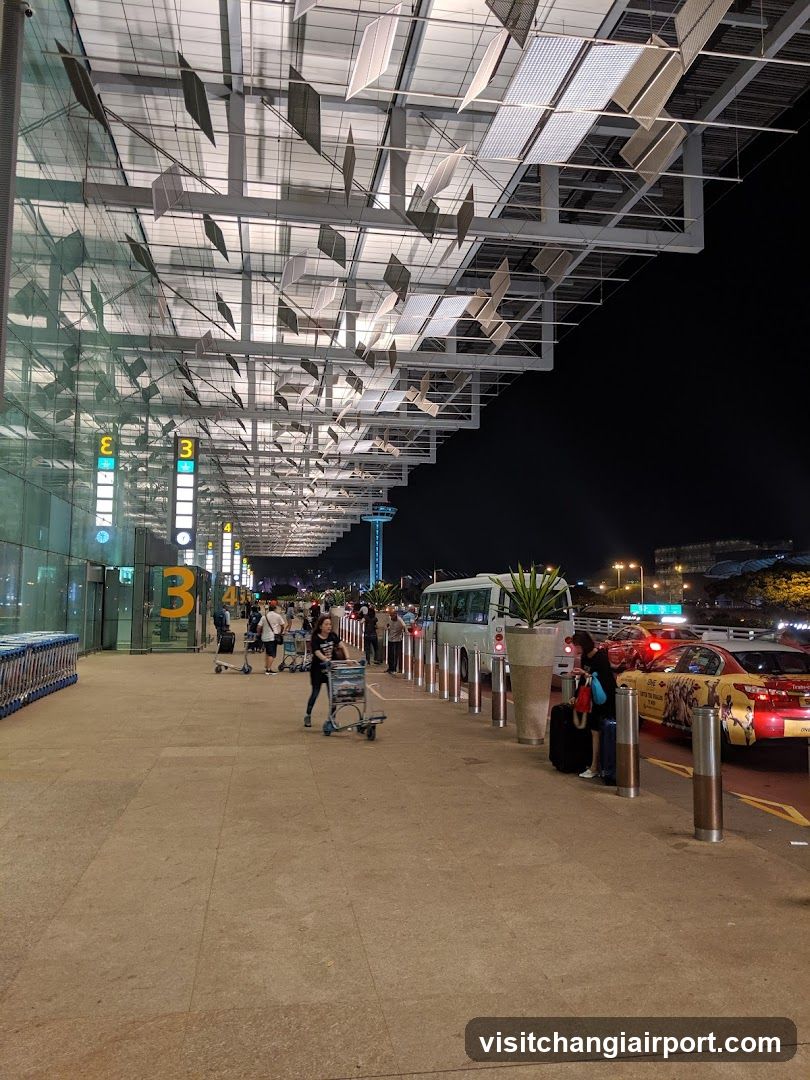 Airport Terminal Exterior at Night