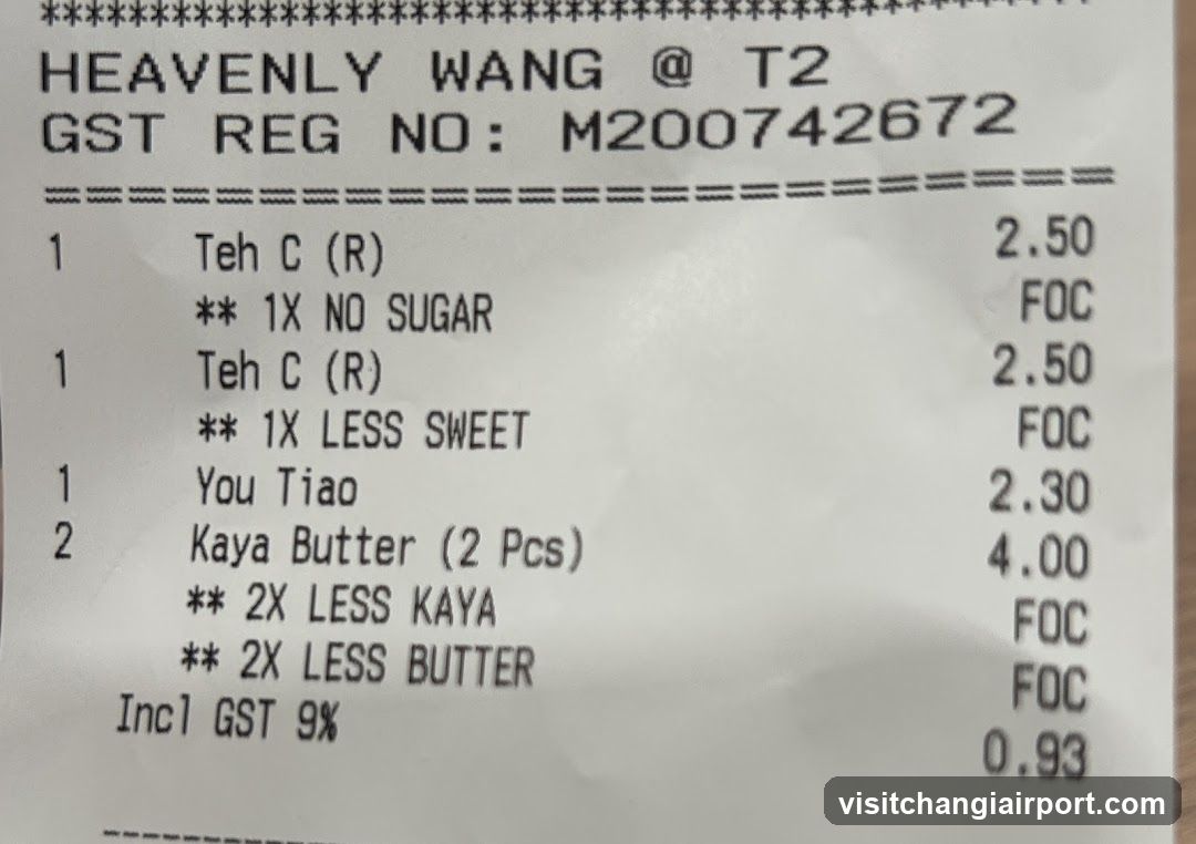 Receipt of Heavenly Wang @ T2