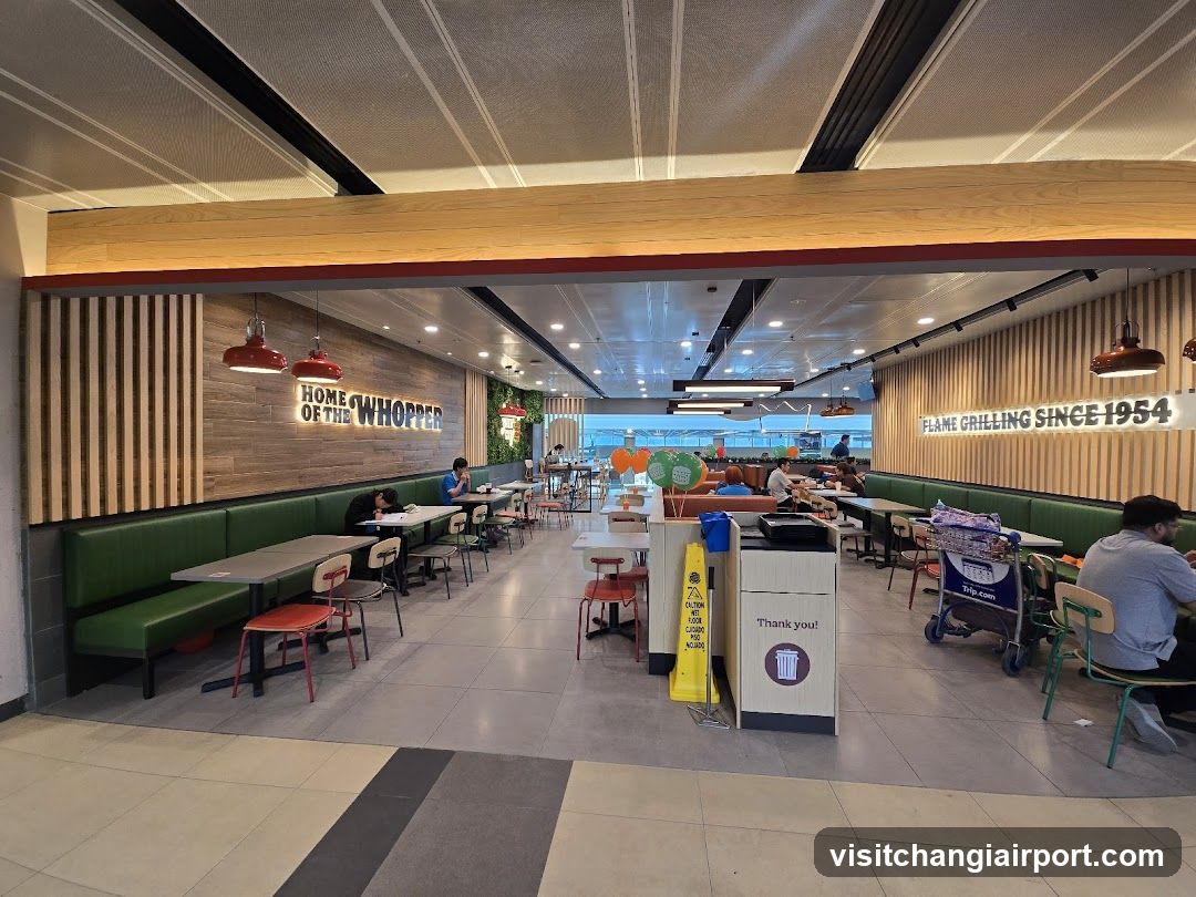 Restaurant Interior with Dining Booths and Signage