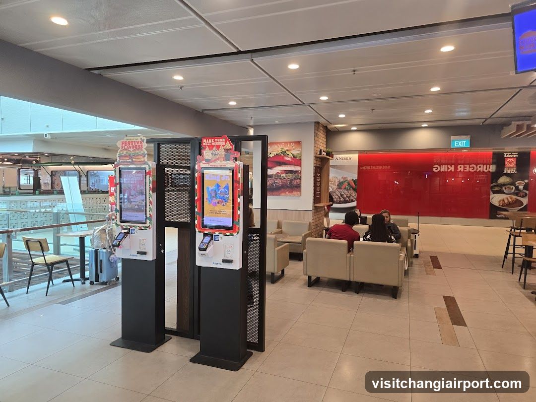 Burger King Interior with Self-Service Kiosks