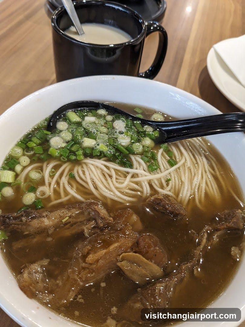 Bowl of Noodle Soup with Meat and Green Onions