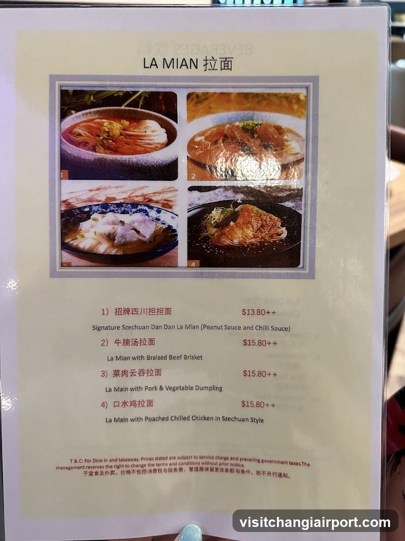 La Mian Menu