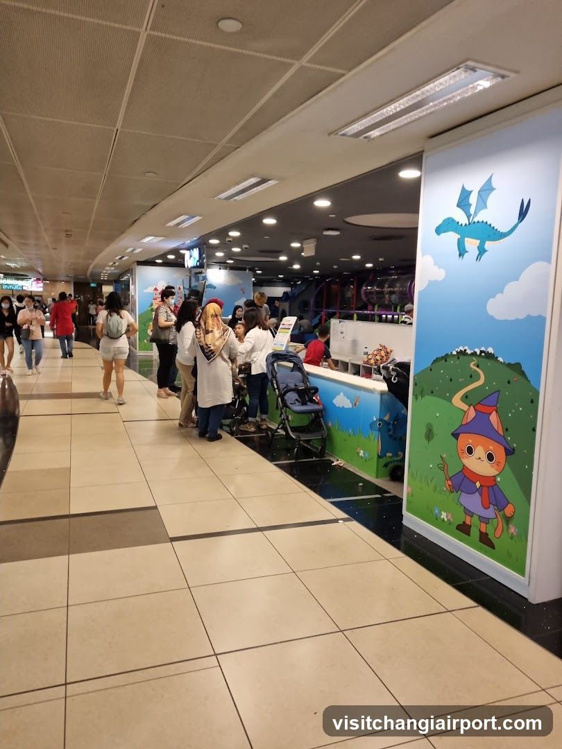 Shopping Mall Interior with Kids' Theme Store