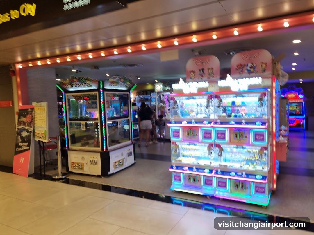 Arcade Game Machines in Mall Corridor