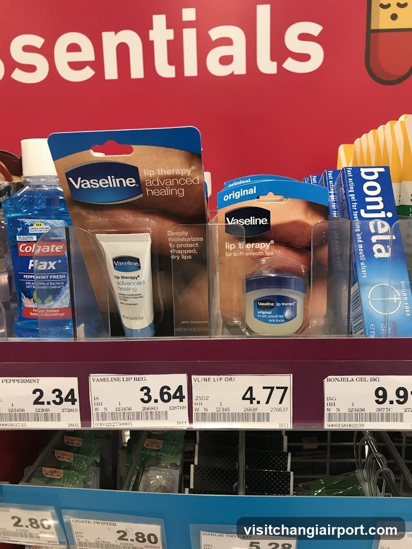 Vaseline Lip Therapy and Bonjela Gel Display