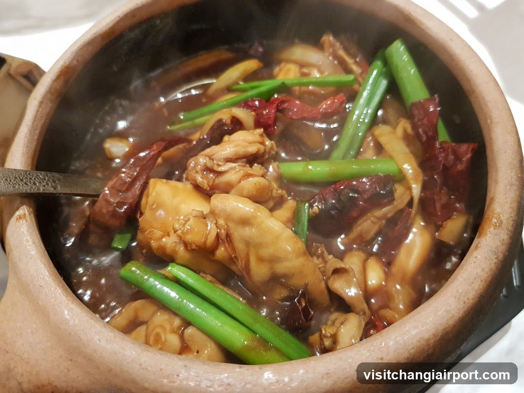 Stewed Chicken with Green Onions and Dried Chilies
