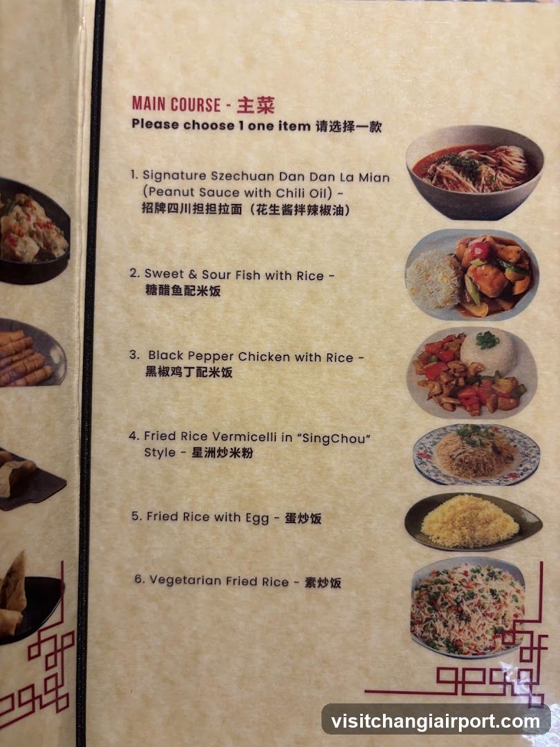 Main Course Menu