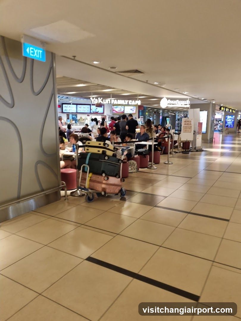Airport Terminal Interior with Food Court