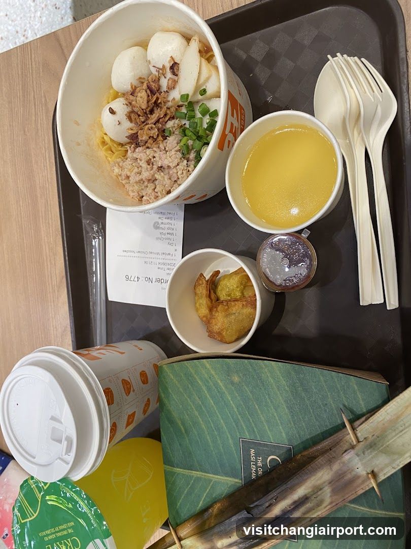 Food Tray with Meals and Condiments
