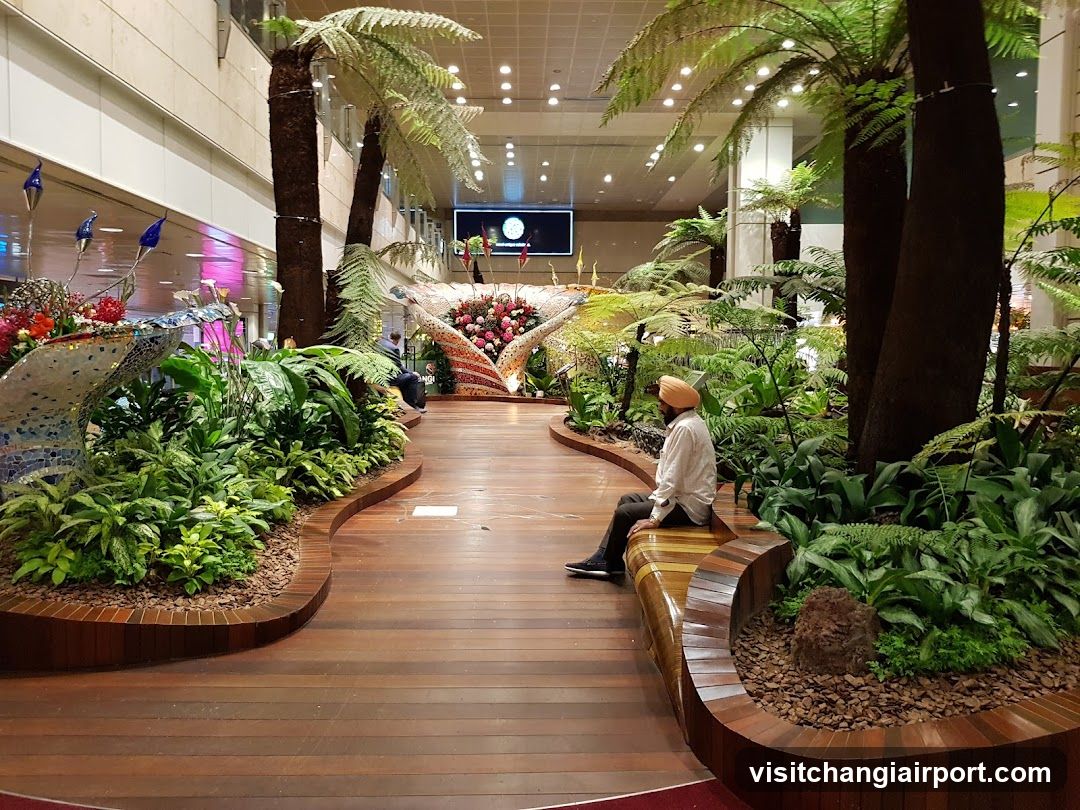 Indoor Garden Scene with Person Sitting