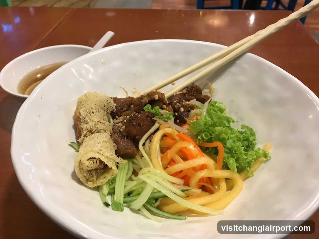 Bowl of Noodles with Meat and Vegetables