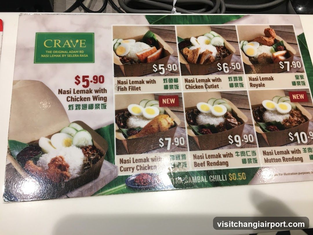 Crave Nasi Lemak Menu Board