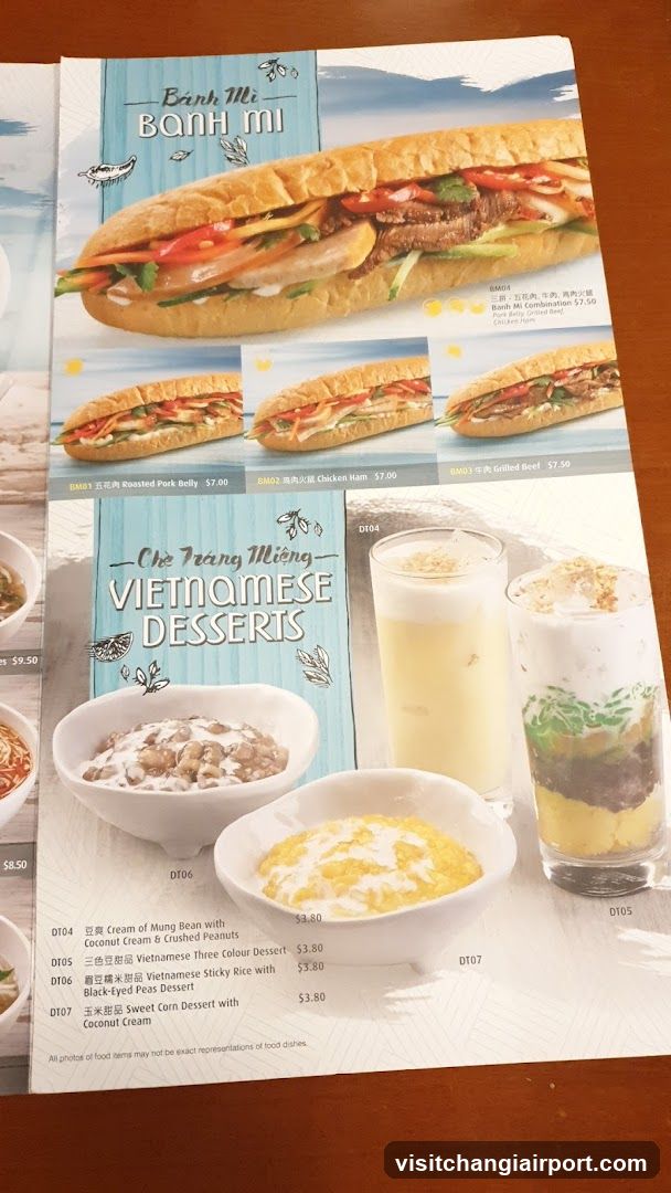 Banh Mi & Vietnamese Desserts Menu