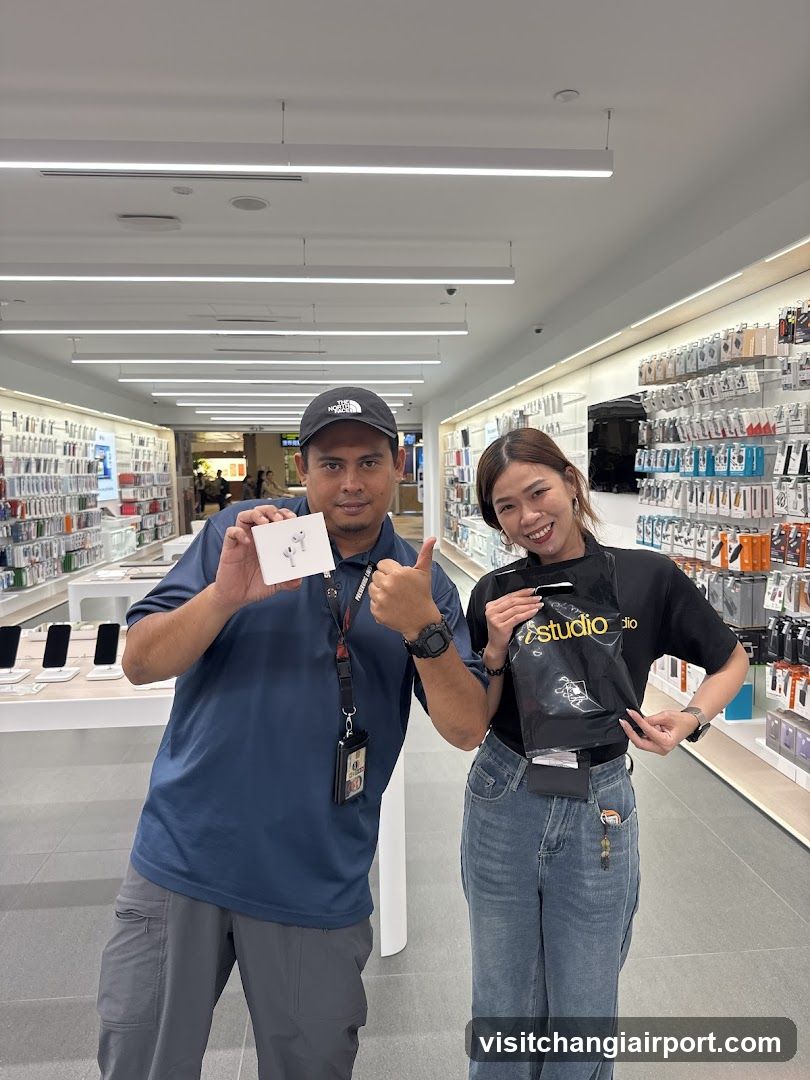Staff in electronics store
