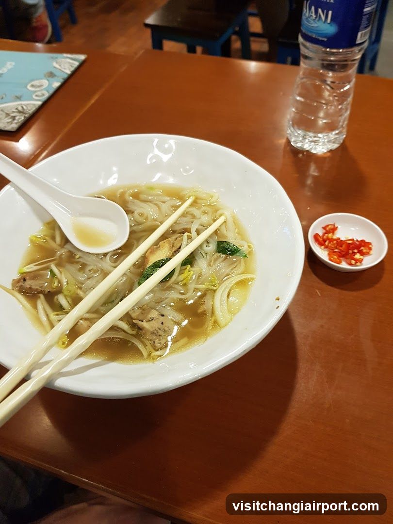Bowl of Noodle Soup with Chili Oil