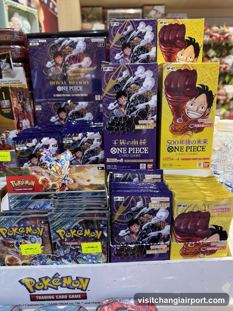 One Piece and Pokémon Card Game Display