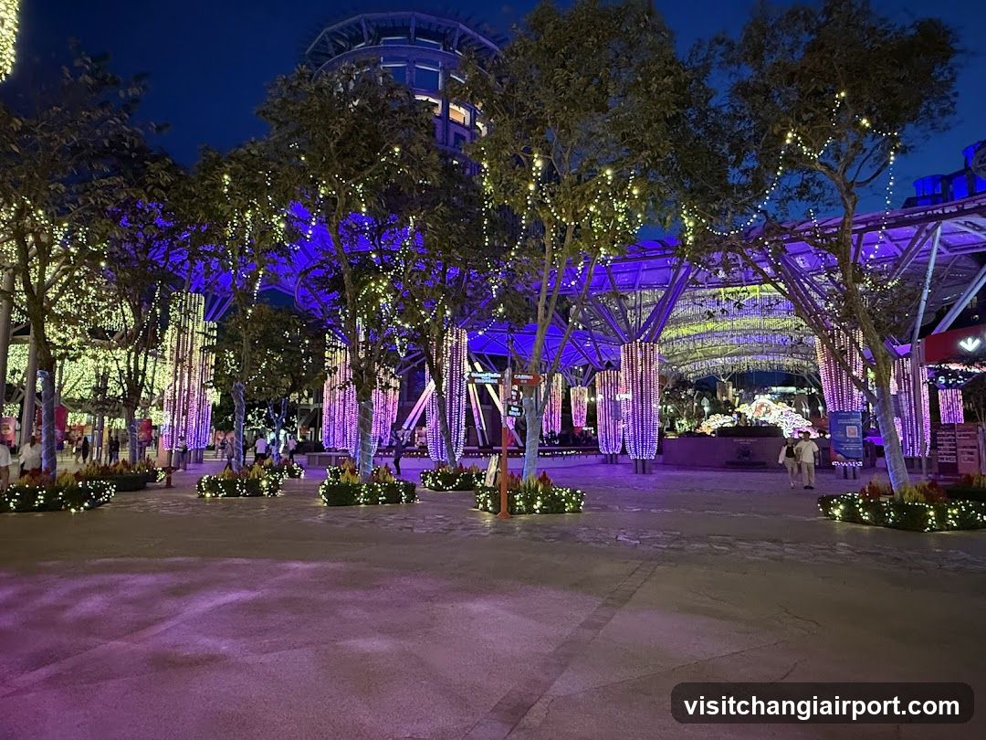 Night Market Entrance with Decorative Lighting
