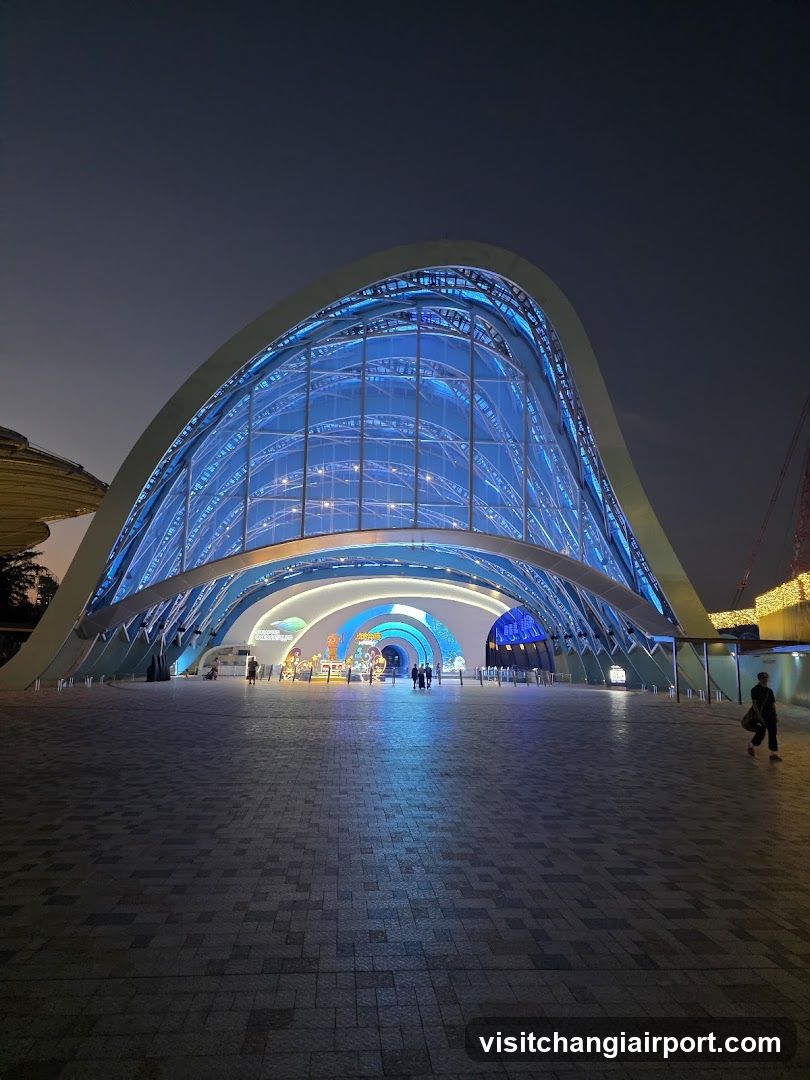 Night View of Modern Architectural Structure