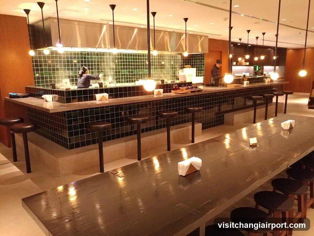 Restaurant Interior with Open Kitchen