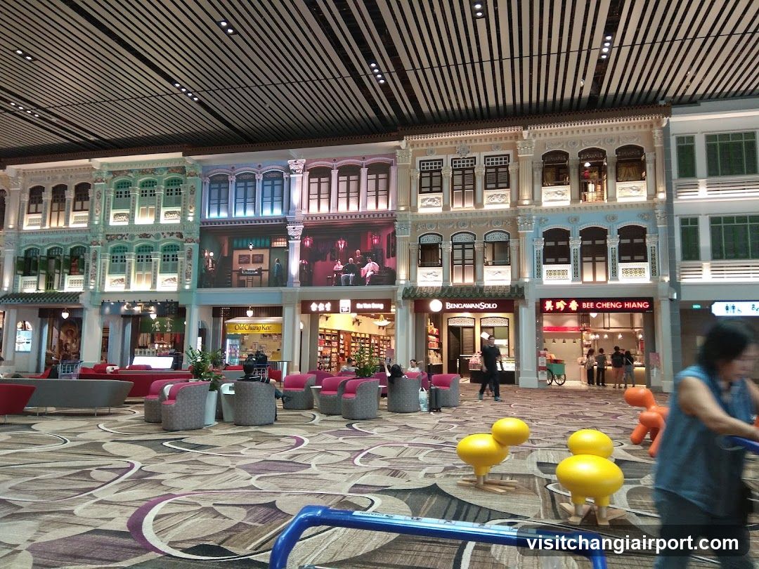 Shopping Mall Interior with Shop Facades