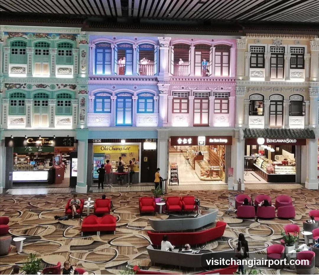 Shopping Mall Interior with Shop Facades