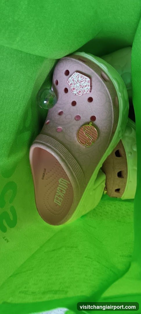 Crocs Shoes in Green Bag