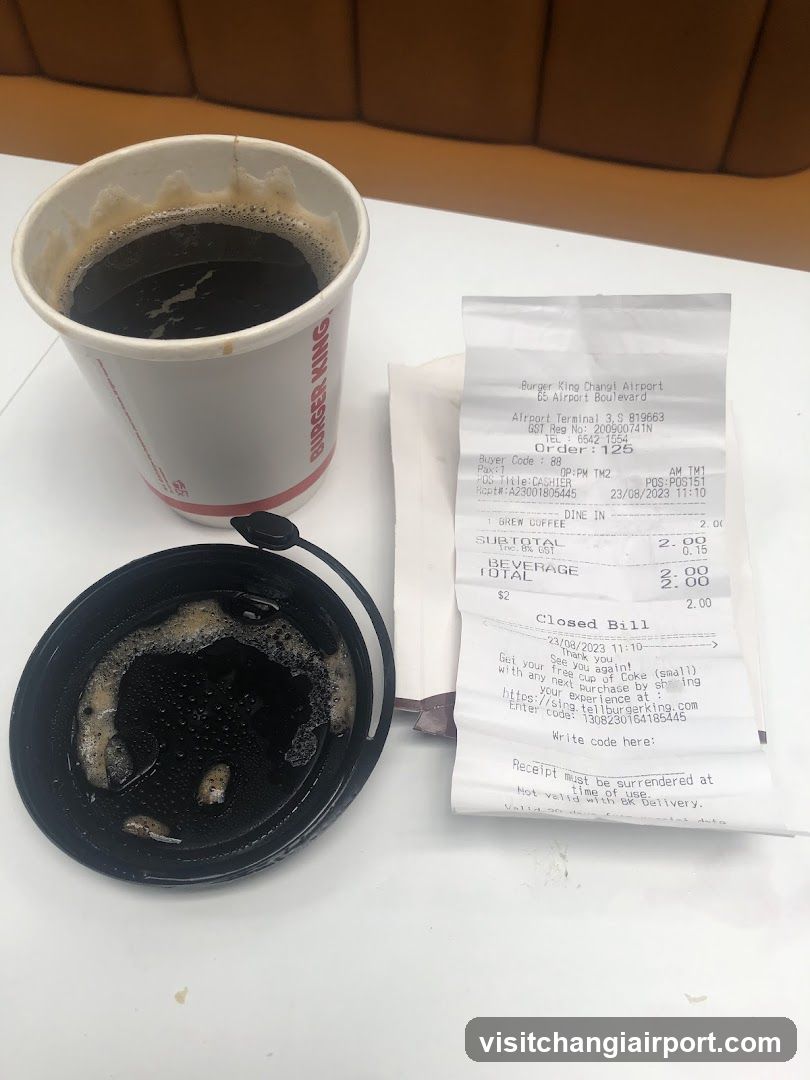 Burger King Coffee and Receipt